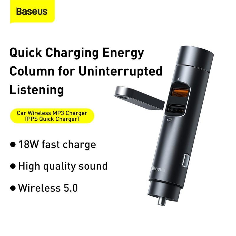 ФМ модулятор BASEUS Energy Column Car Wireless MP3 charger Чорний - фото 8