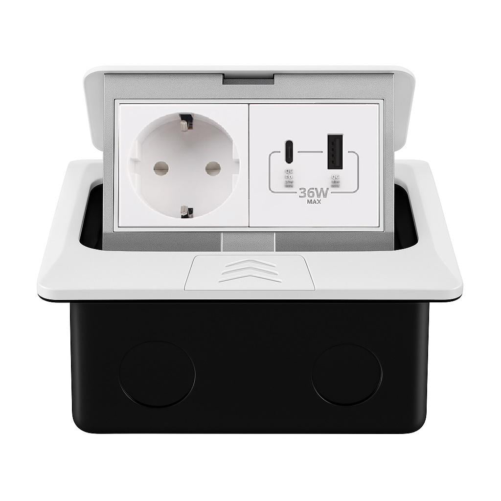 Розетка напольная LIVOLO с USB-A/USB Type-C 36 Вт встроенная IP44 алюминий Белый (VL-SHS016-TC.UA.UC-WP-W) Розетка напольная LIVOLO с USB-A/USB Type-C 36 Вт встроенная IP44 алюминий Белый (VL-SHS016-TC.UA.UC-WP-W)