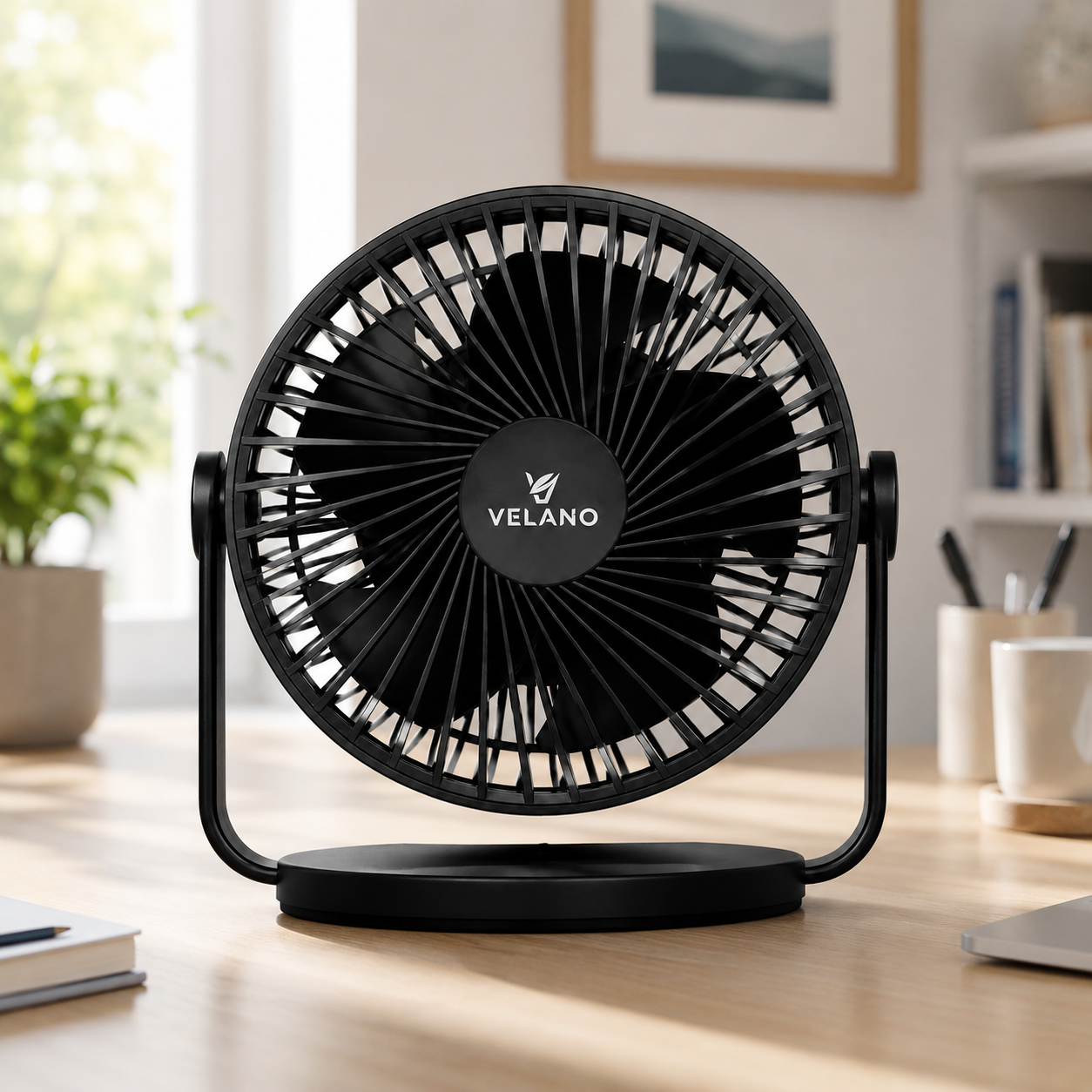 Вентилятор Velano VELWEBS0011 1200 мАч Li-ion настільний акумуляторний Чорний