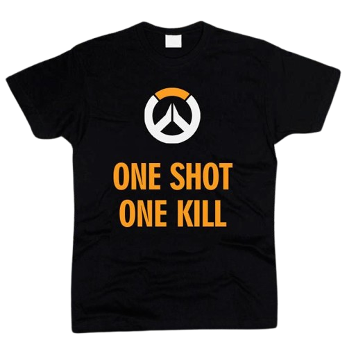 Футболка Fruit of the Loom "One Shot One Kill" Overwatch XXL Чорний (7192563)