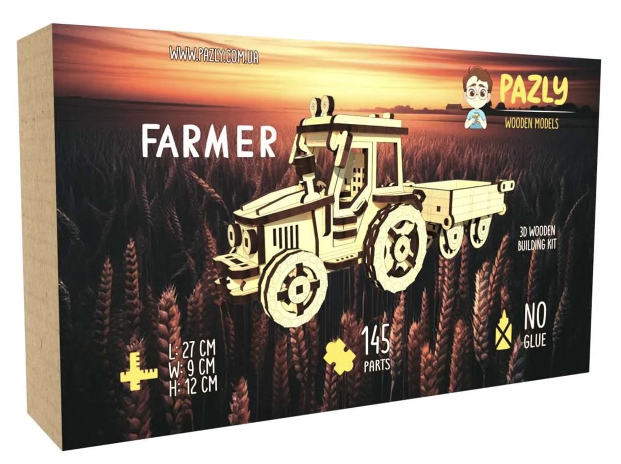 Пазл механический из дерева Pazly 3D Фермер 145 деталей
