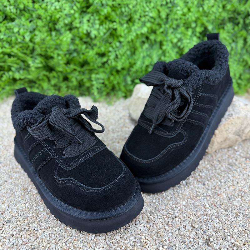 Кеди жіночі замшеві зимові Е-0050266-1 p. 38 24,5 см Чорний (113923387)