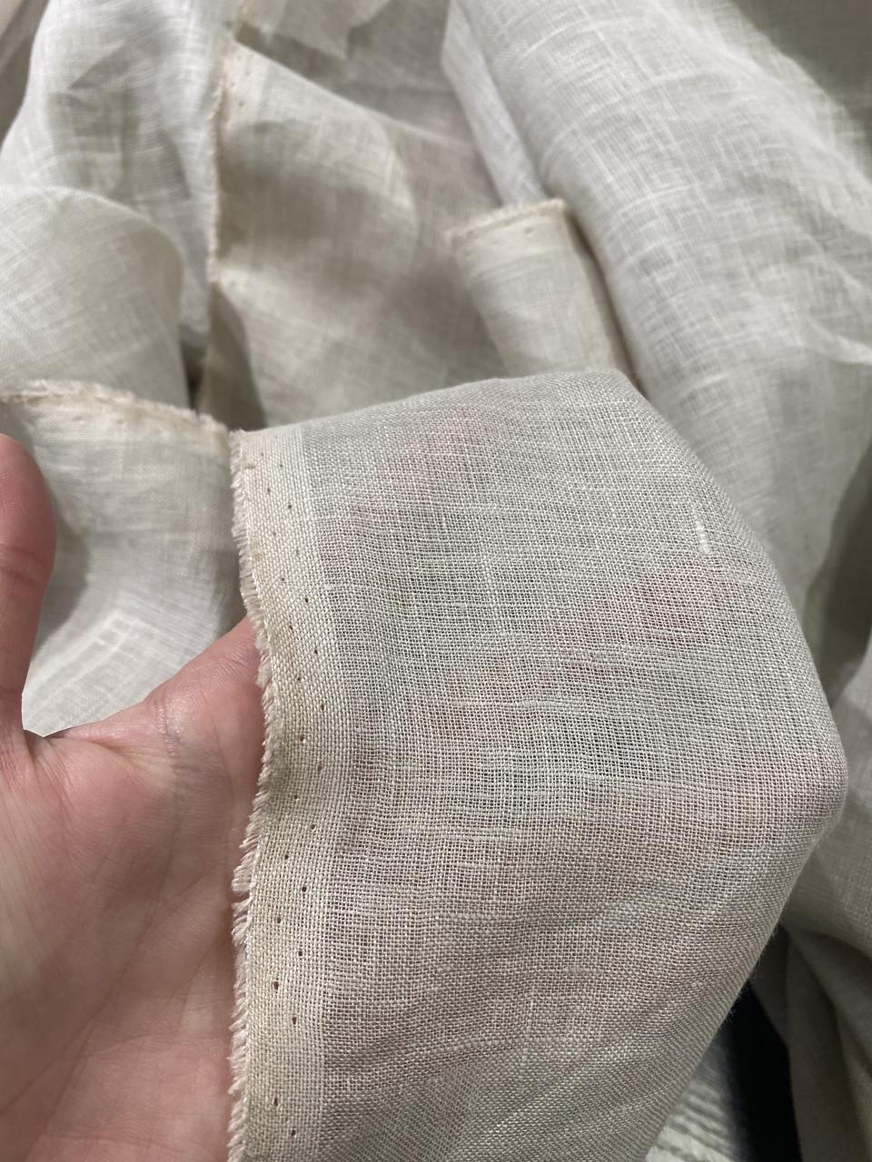 Ткань для гардин и штор LINEN PLUS льняная натуральная 150 см 330 Серо-бежевый - фото 5