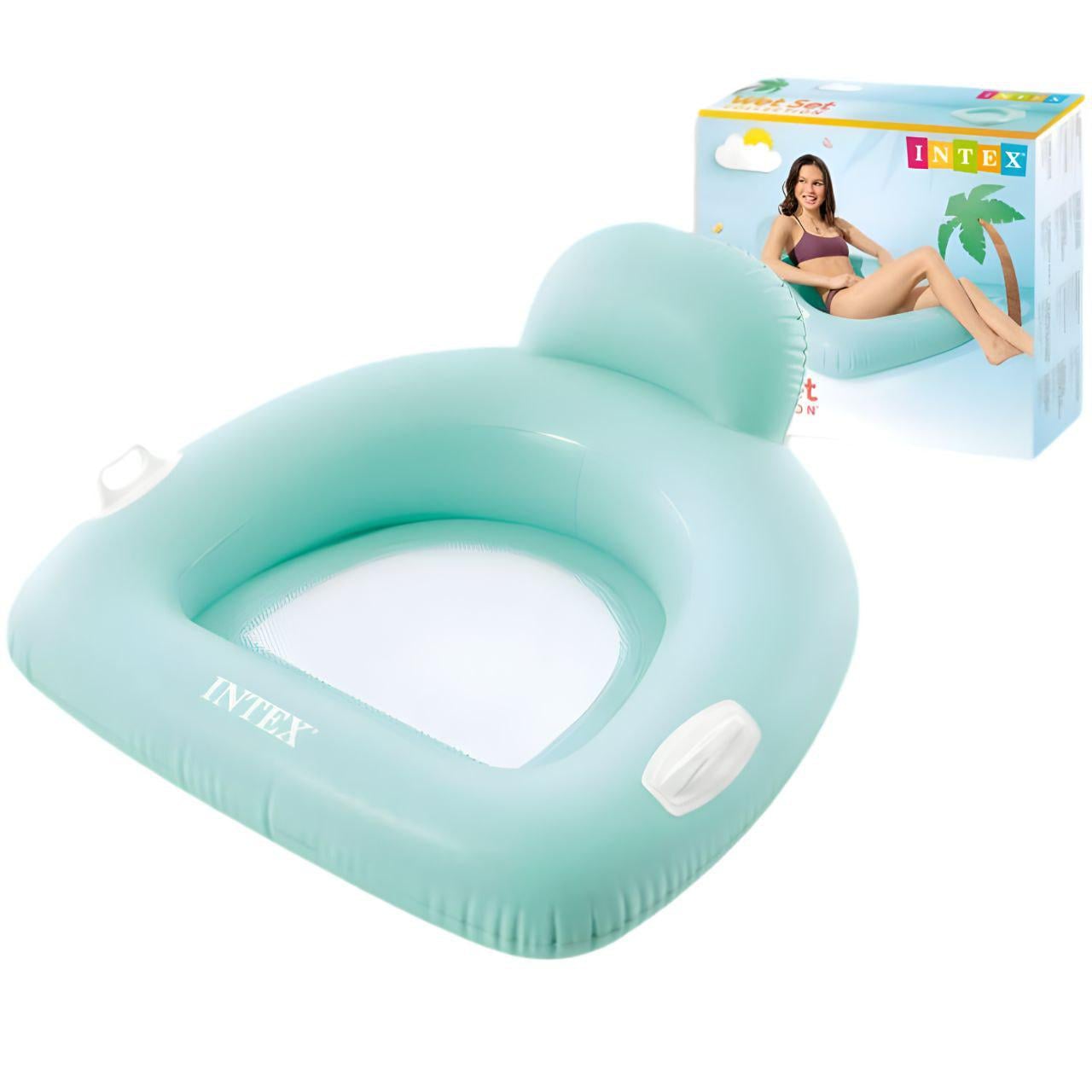 Надувной плотик Intex 56801/1 с ручками 114×107 см Бирюзовый (32736032)