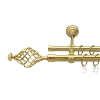 Карниз трубчатый Orvit Арезо двухрядный 19/16 мм 200 см Золотой (000-9819) - фото 1