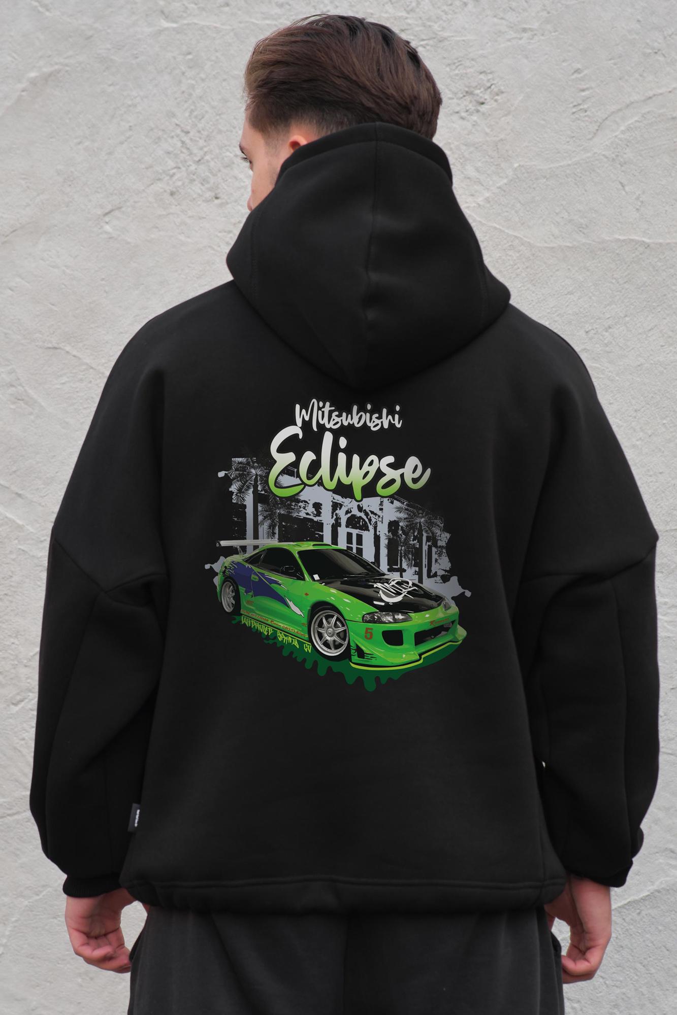 Худи на флисе Without с капюшоном и принтом Eclips оверсайз Black (8055516) Худи на флисе Without с капюшоном и принтом Eclips оверсайз Black (8055516)