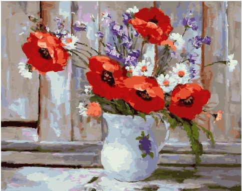 Картина по номерам Brushme Маки в вазе (GX23532) Картина по номерам Brushme Маки в вазе (GX23532)