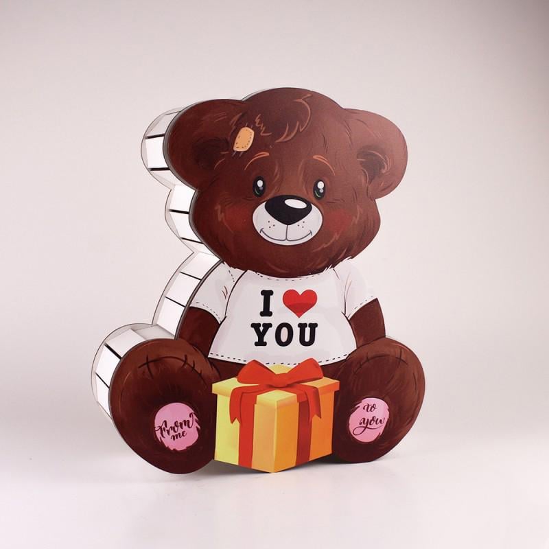 Коробка ведмедик "I love you" коричневий (3245)