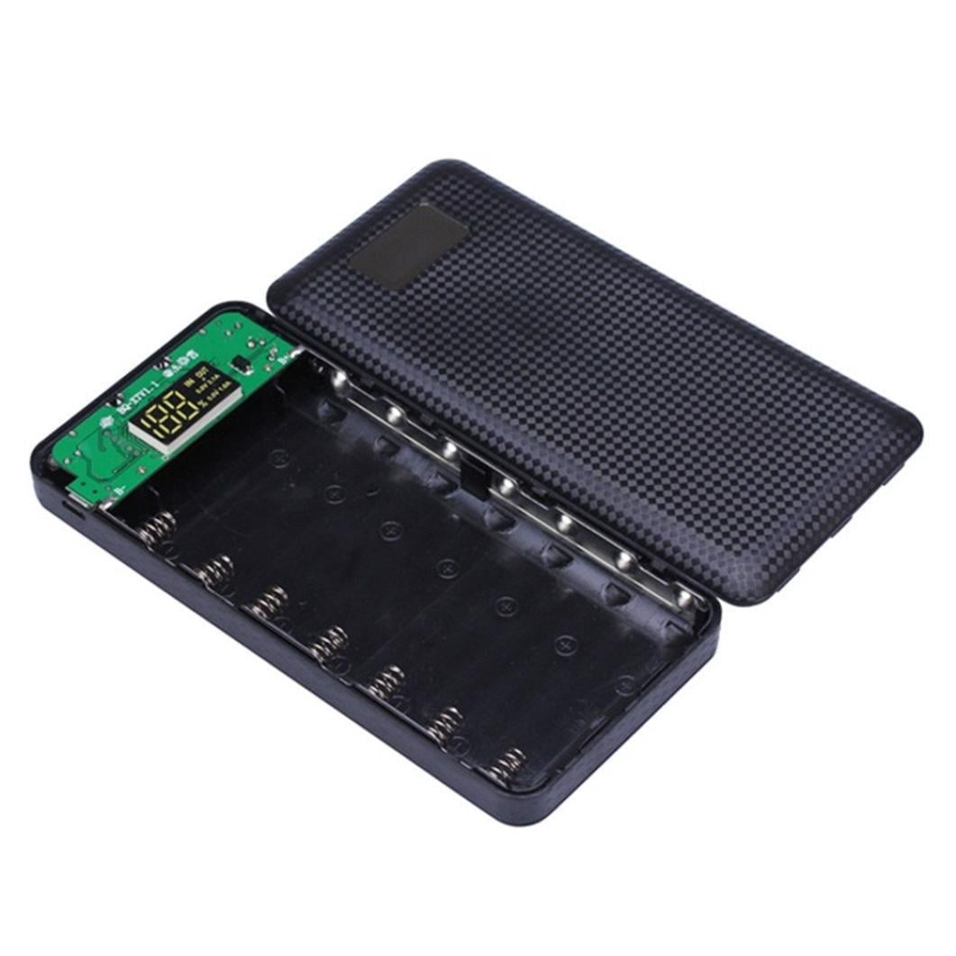 Корпус коробка Power Bank Case DIY 8 x 18650 2 USB/2 Micro-USB 2 Led фонаря Черный (1781147624)