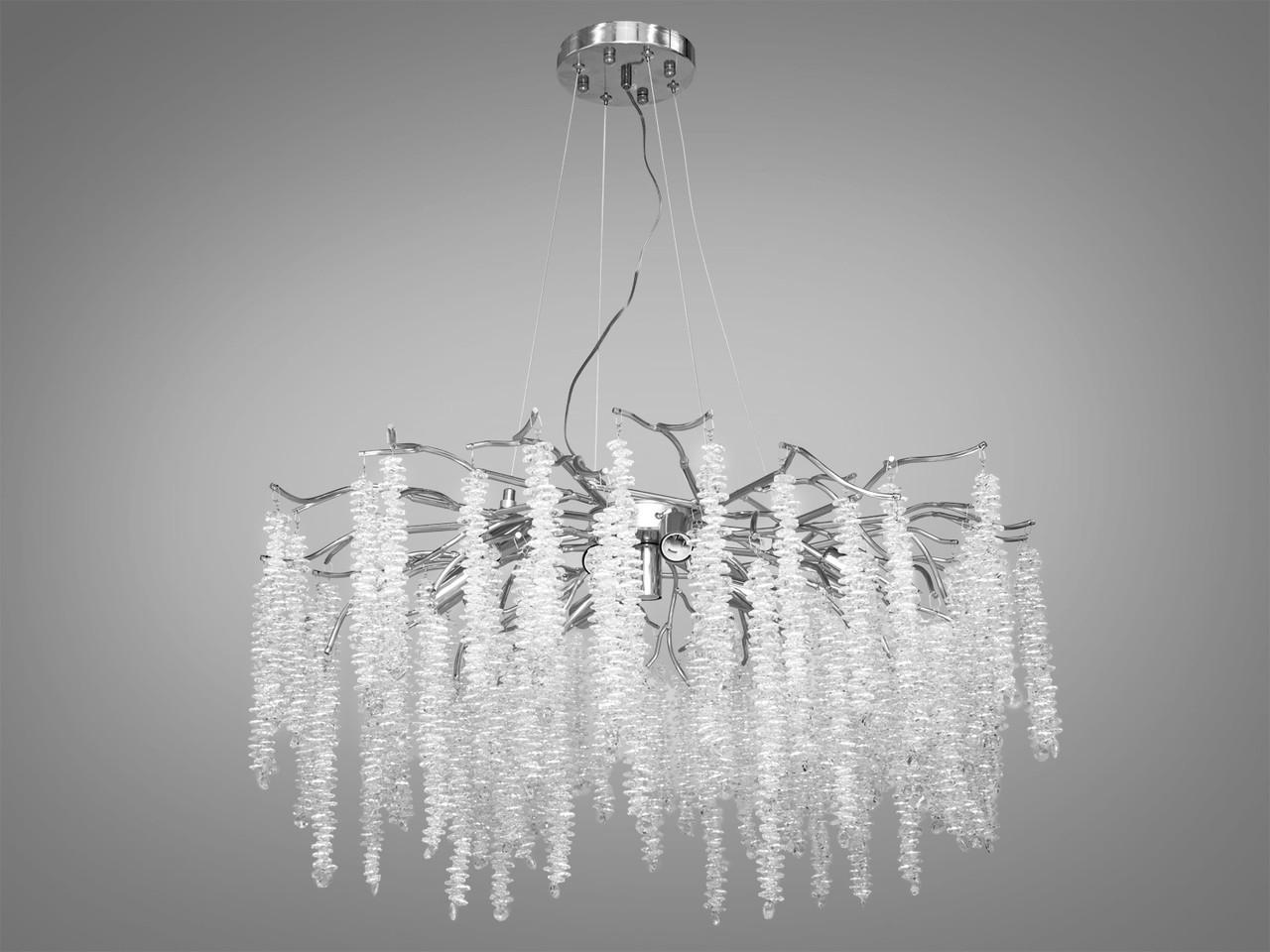 Люстра кришталева у вітальню 605-800CH-LS Гліцинія Хром (2118576726)