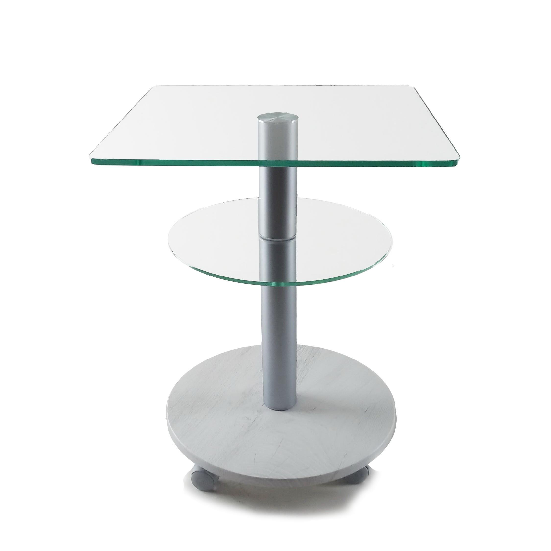 Стол журнальный стеклянный Commus Bravo Light Kv6 clear-sosnak-alm60 Белый (433820232) Стол журнальный стеклянный Commus Bravo Light Kv6 clear-sosnak-alm60 Белый (433820232)