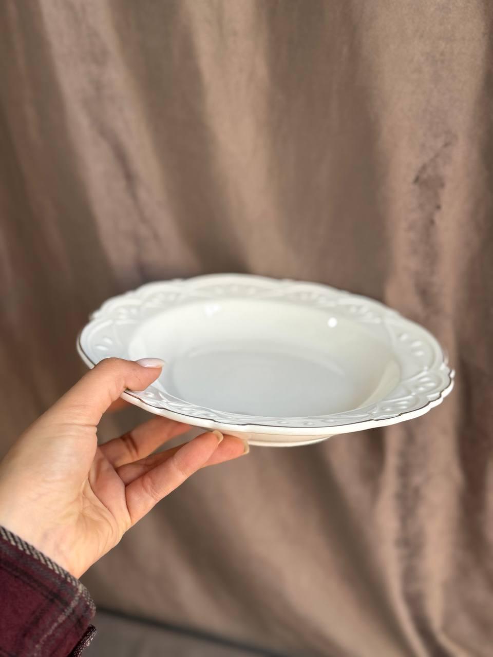 Тарілка супова YIWU HP-20-38 керамічна 22 см Білий (HP-20-38) - фото 3