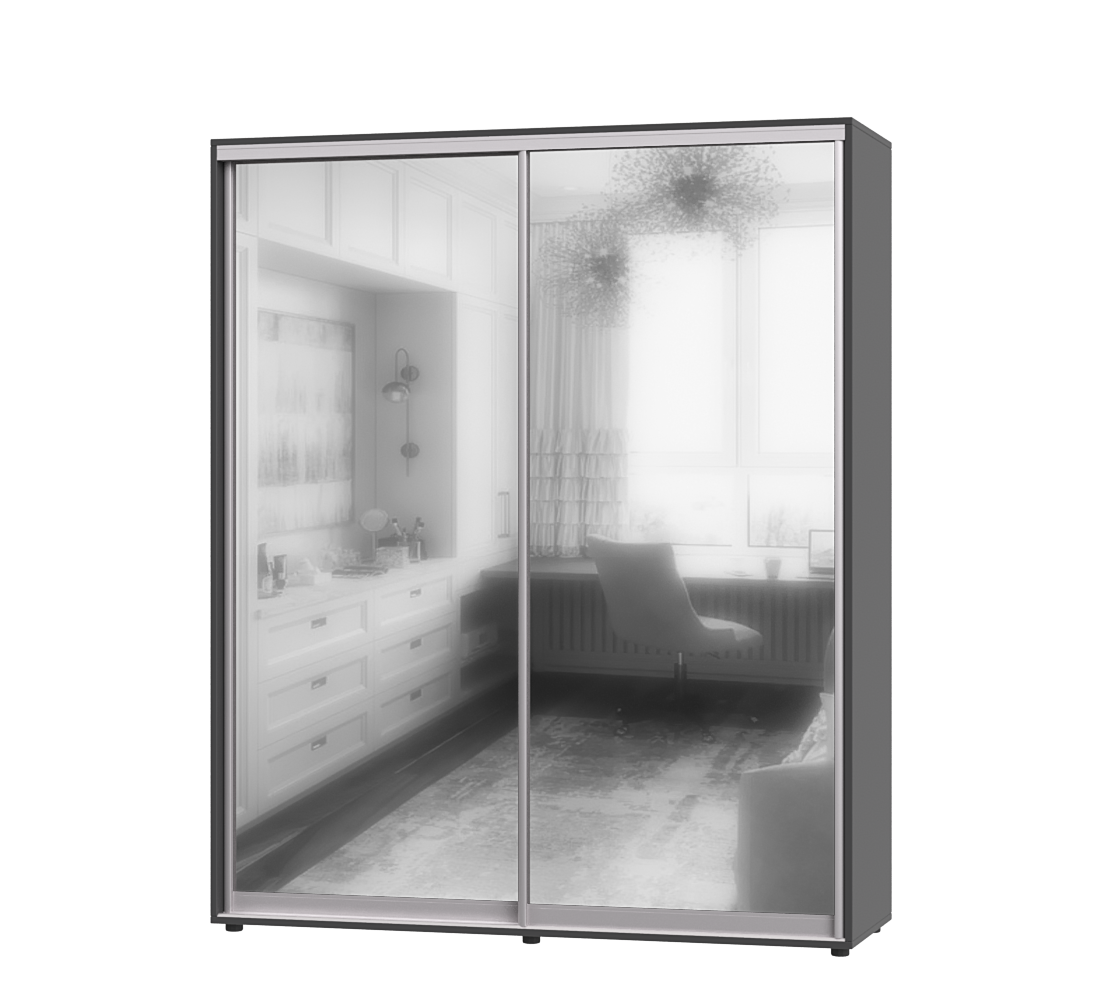 Шкаф-купе двухдверный Эверест ШК-02 180х60х220 см Антрацит (07076)