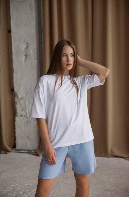 Футболка женская Vivioji Оверсайз хлопковая One size Белый (12948)