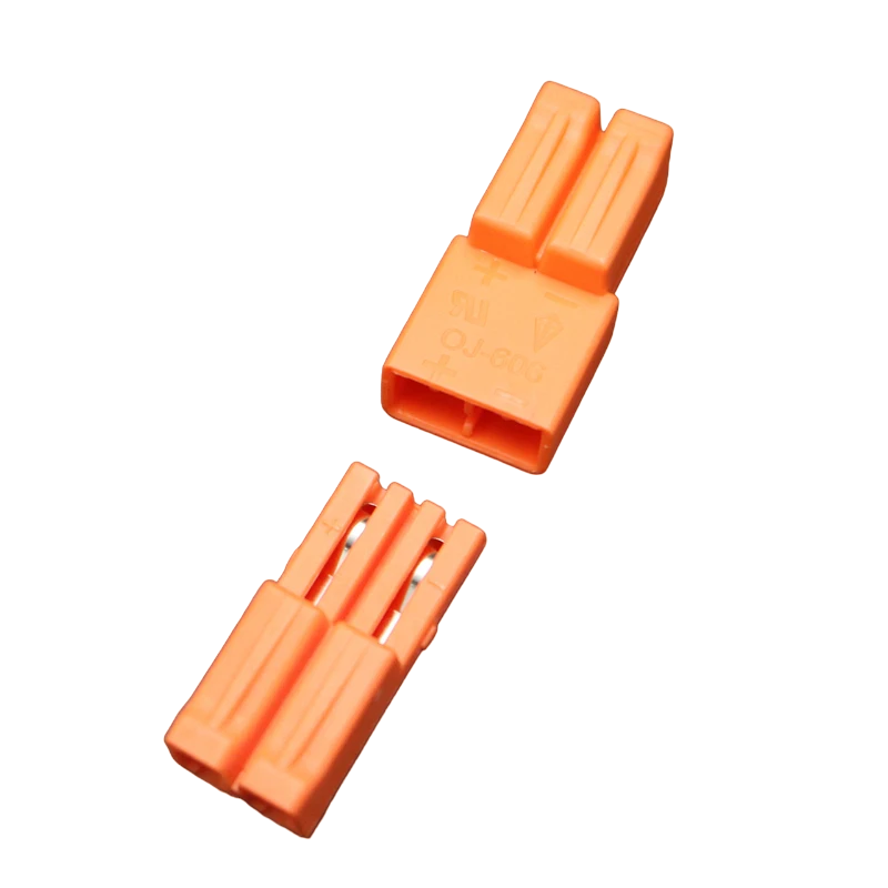 Клемма-коннектор проходная Tactix 0,34-0,75 мм2 6А 2х1-2х1 одинарная 41,2х13,6х10,2 мм Оранжевый (CT606)