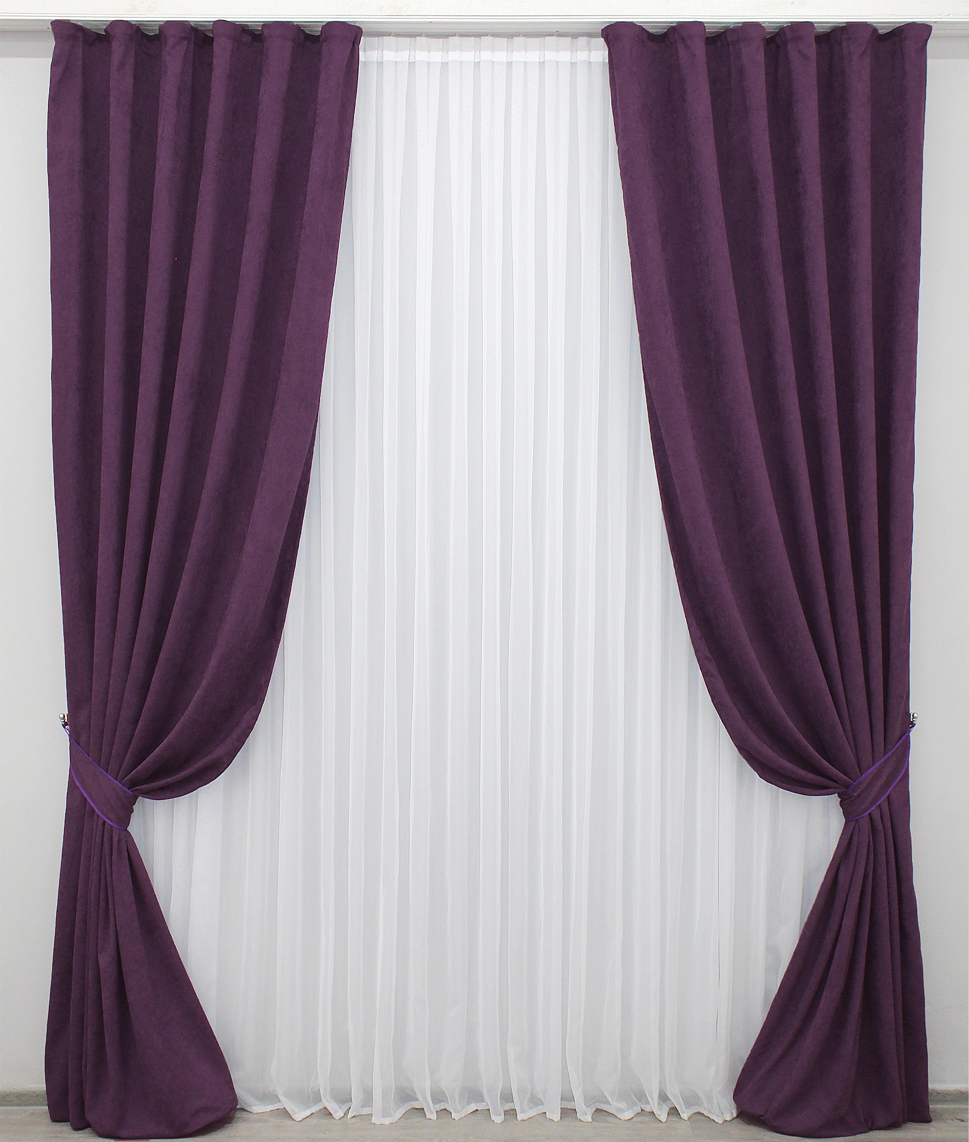 Комплект штор VR-Textil SPARTA № 1190ш микровелюр 150х270 см 2 шт.Баклажановый (33-0283)