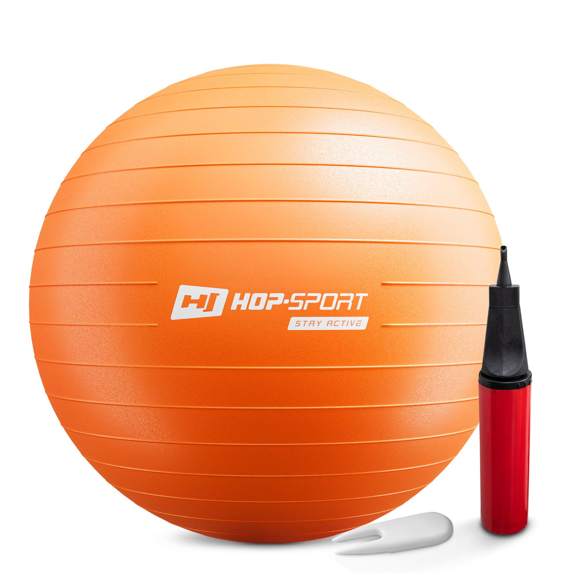 Фитбол Hop-Sport 65 см + насос Оранжевый (2185)