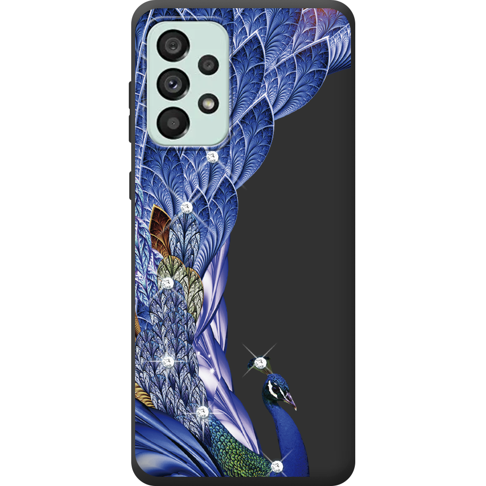 Чохол BoxFace Samsung Galaxy A73 5G (A736) Павич зі стразами Чорний силікон (44139-rs7-44172)