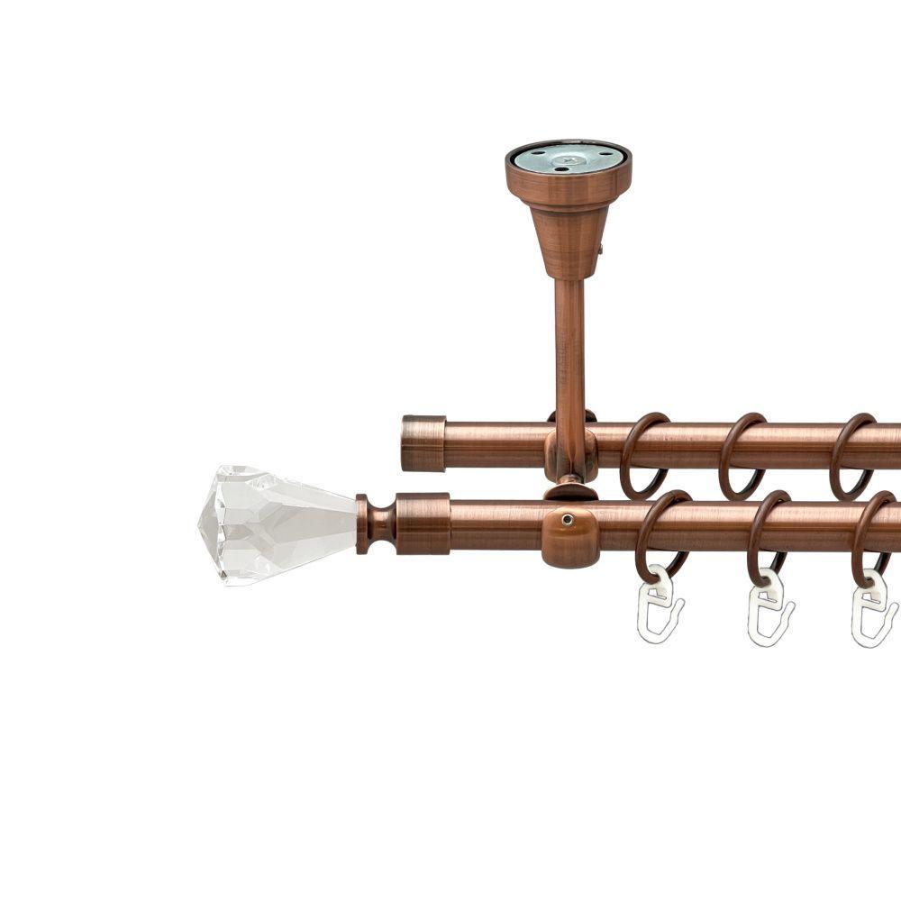 Карниз Orvit Лучетта двухрядный гладкий 300 см Античная медь (00-00020146) Карниз Orvit Лучетта двухрядный гладкий 300 см Античная медь (00-00020146)