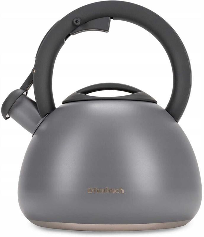 Чайник Ofenbach нержавеющая сталь со свистком 2,7 л Серый матовый (NB-100321) - фото 2 Чайник Ofenbach нержавеющая сталь со свистком 2,7 л Серый матовый (NB-100321) - фото 2