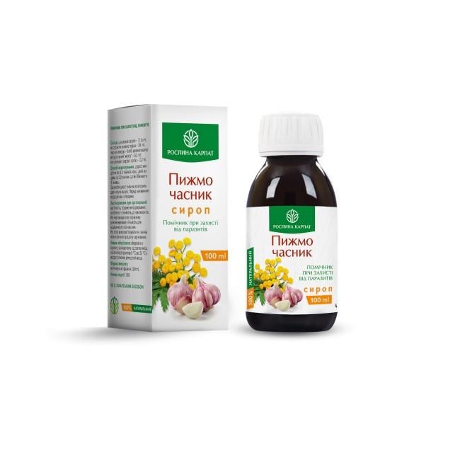 Сироп антигельминтный "Рослина Карпат" Пижма чеснок 100 мл (iz16987)