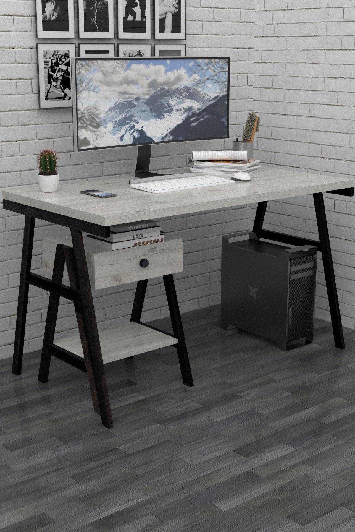 Письмовий стіл із приставною тумбою EcoLoft Монтелла DSP-1273-2 в стилі лофт (29862266)