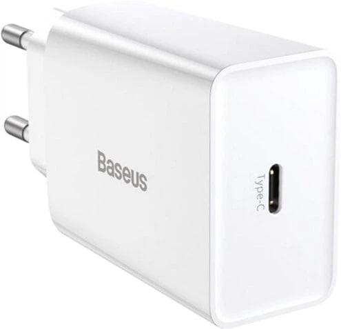 Зарядное устройство сетевое Baseus 20W Speed Mini Type-C 3A CCFS-SN02 с функцией быстрой зарядки QC3.0 и PD3.0 White (33972659)
