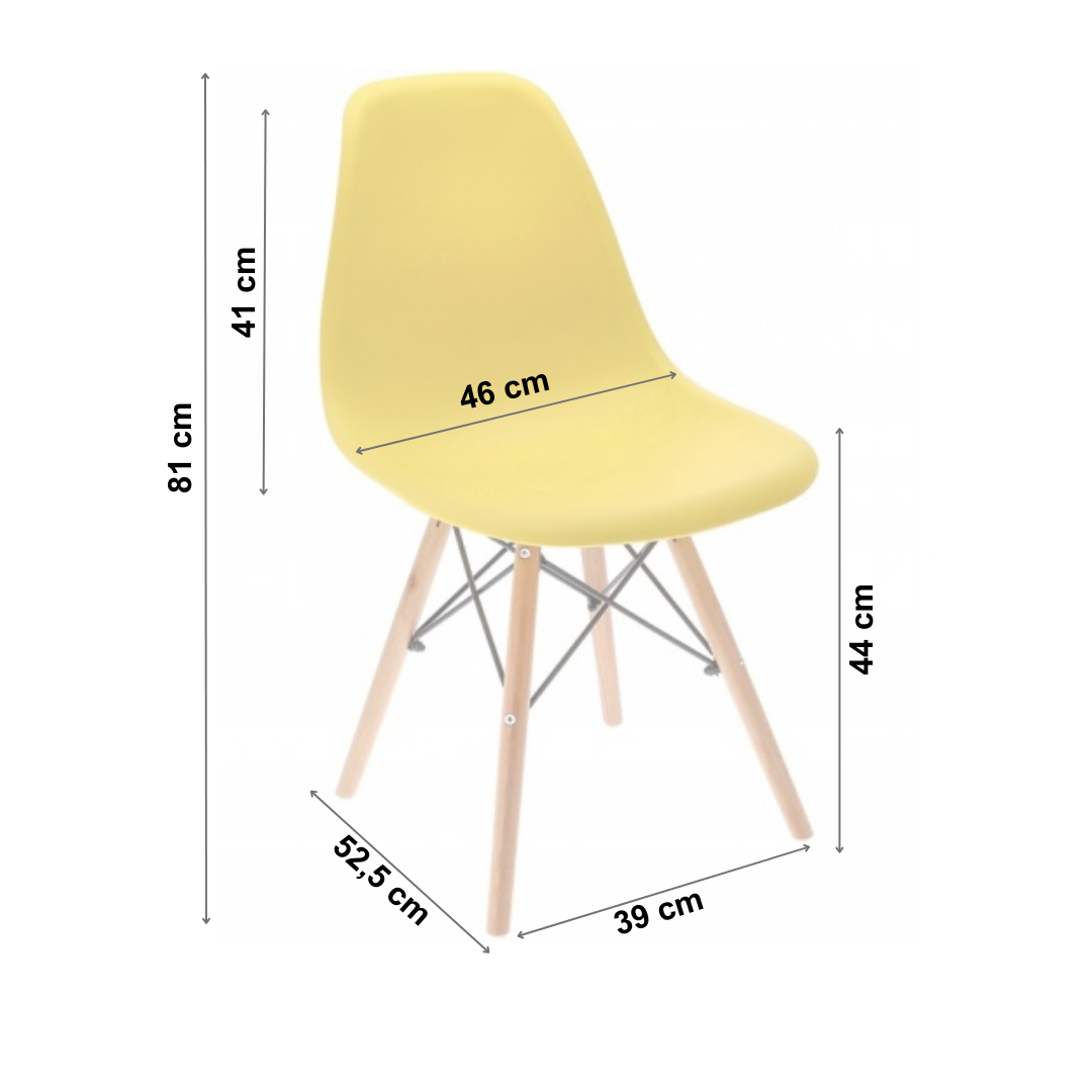 Крісло для кухні на ніжках Bonro В-173 Full KD Жовтий (3691) - фото 3