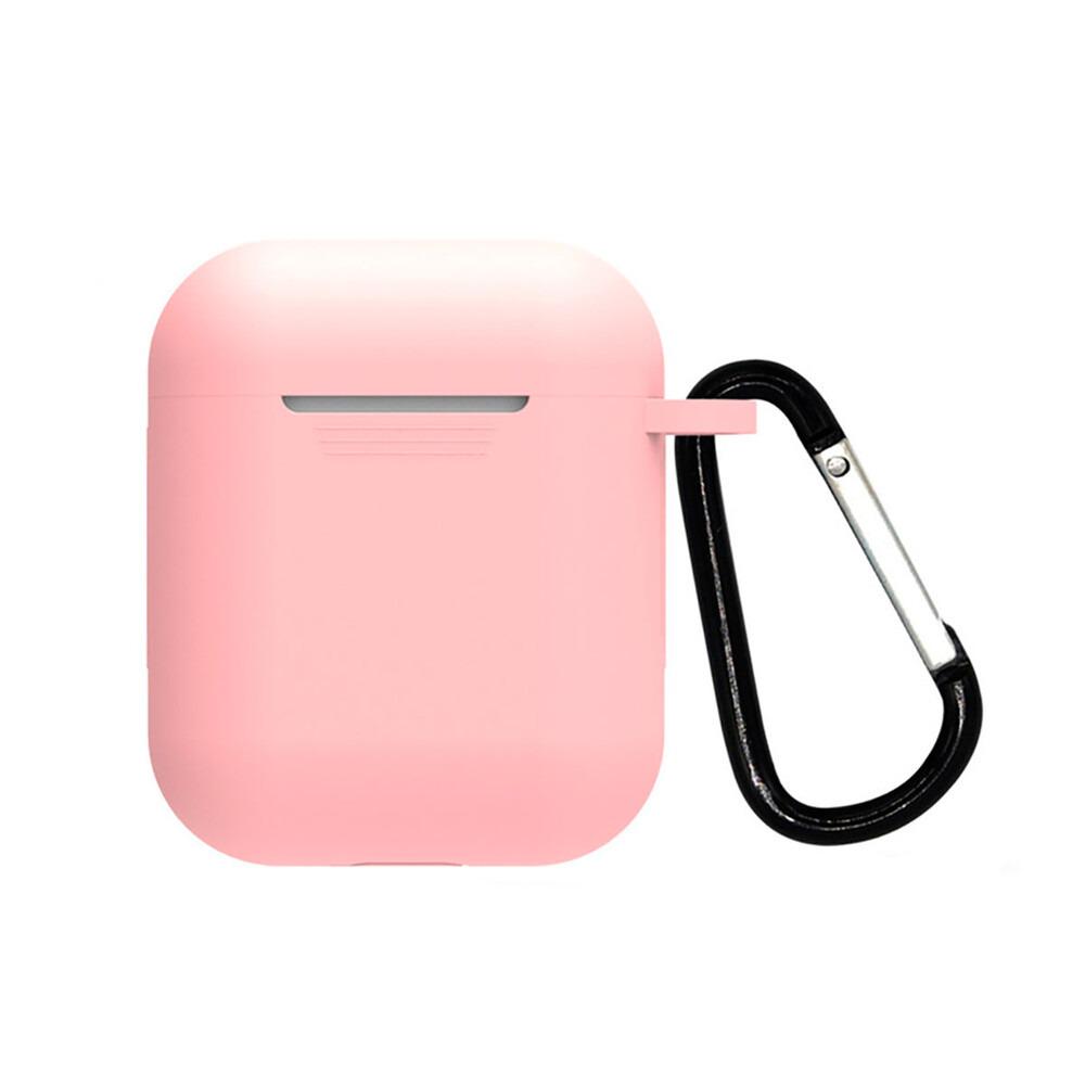 Чехол силиконовый для наушников Airpods 1/2 Розовый (1010249-Pink)