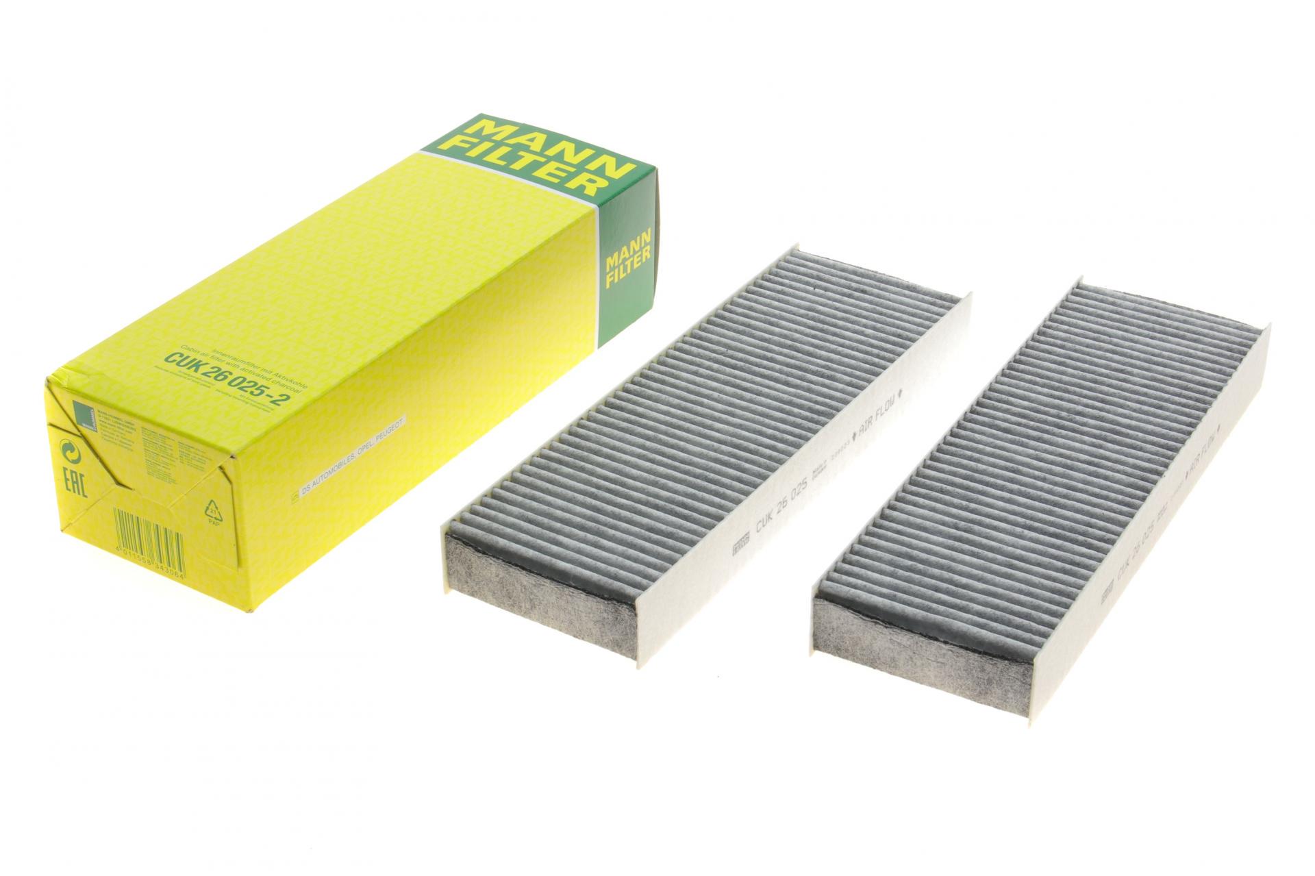 Фильтр салона Mann-Filter для Citroen C4 20-/Opel Corsa F 19- 2 шт. угольный (CUK 26 025-2)