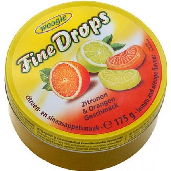 Льодяники Woogie Fine Drops Zitronen Orangen зі смаком цитрусових 200 г (093173)