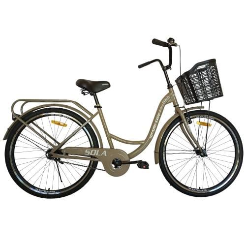 Велосипед Spark CITY SOLA колеса 26" стальная рама 17" с корзиной Светло-коричневый (000240031)