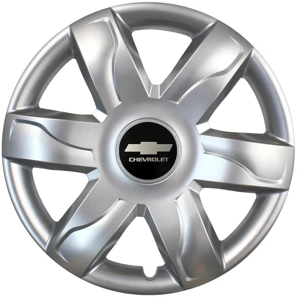 Колпаки SJS 318 с логотипом Chevrolet R15 4 шт. Серебряный (2654558189)