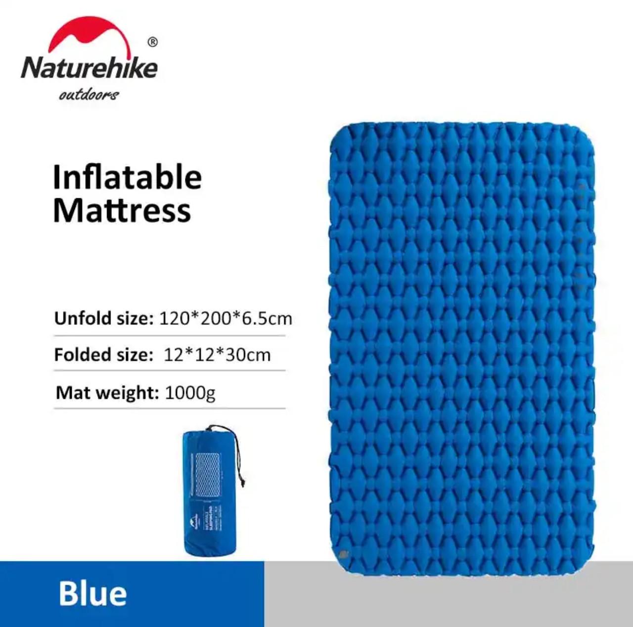 Коврик надувной двухспальный Naturehike Double Inflatable Mattress с герметичным насосом-мешком Blue - фото 2 Коврик надувной двухспальный Naturehike Double Inflatable Mattress с герметичным насосом-мешком Blue - фото 2