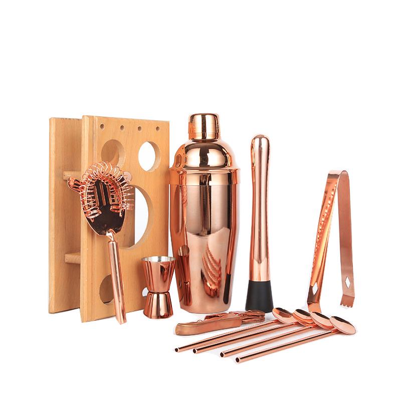 Набор для бара Lesko KM-TZS120 из нержавеющей стали 12 пр. Rose Gold (2662870049)