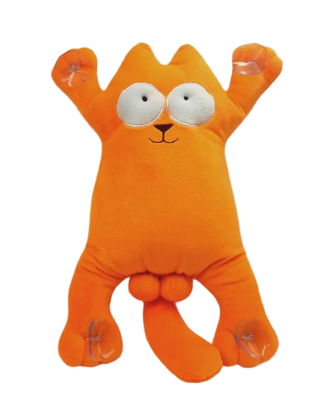 Сувенир-подушка Котик на присосках 31см Оранжевый (00284-13 ОРАНЖ)