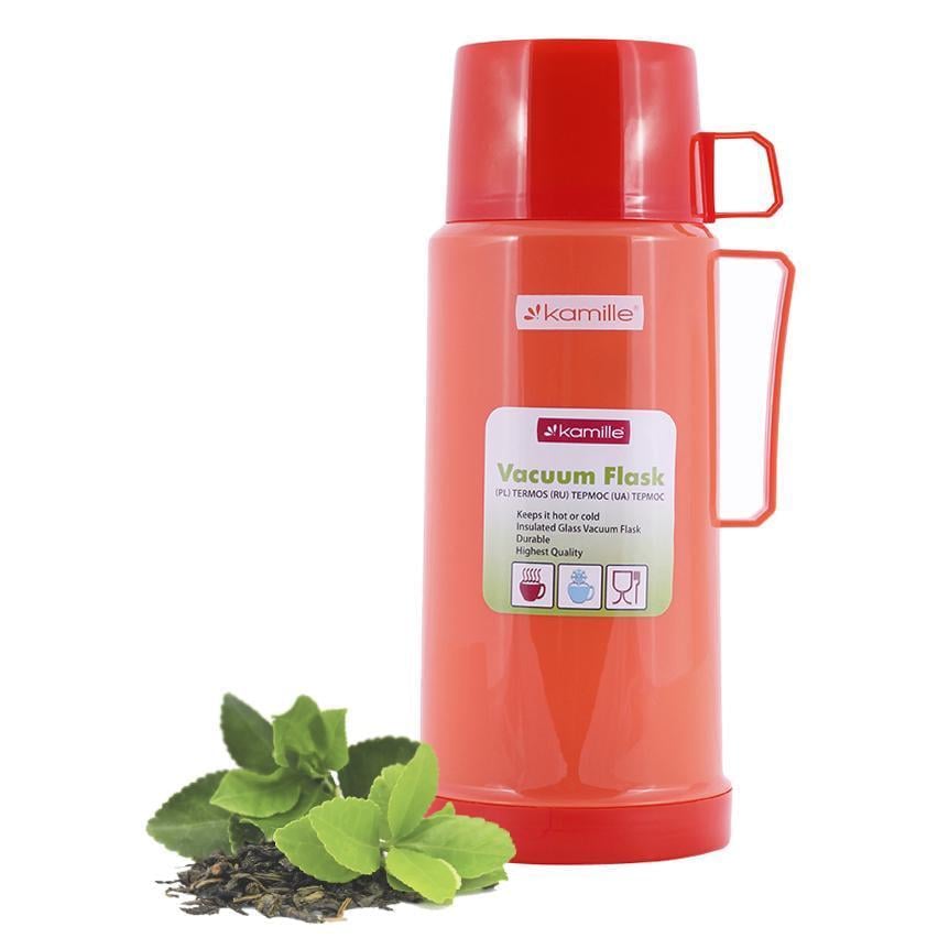 Термос Kamille зі скляною колбою 1000 мл Помаранчевий (2072) - фото 1 Термос Kamille зі скляною колбою 1000 мл Помаранчевий (2072) - фото 1