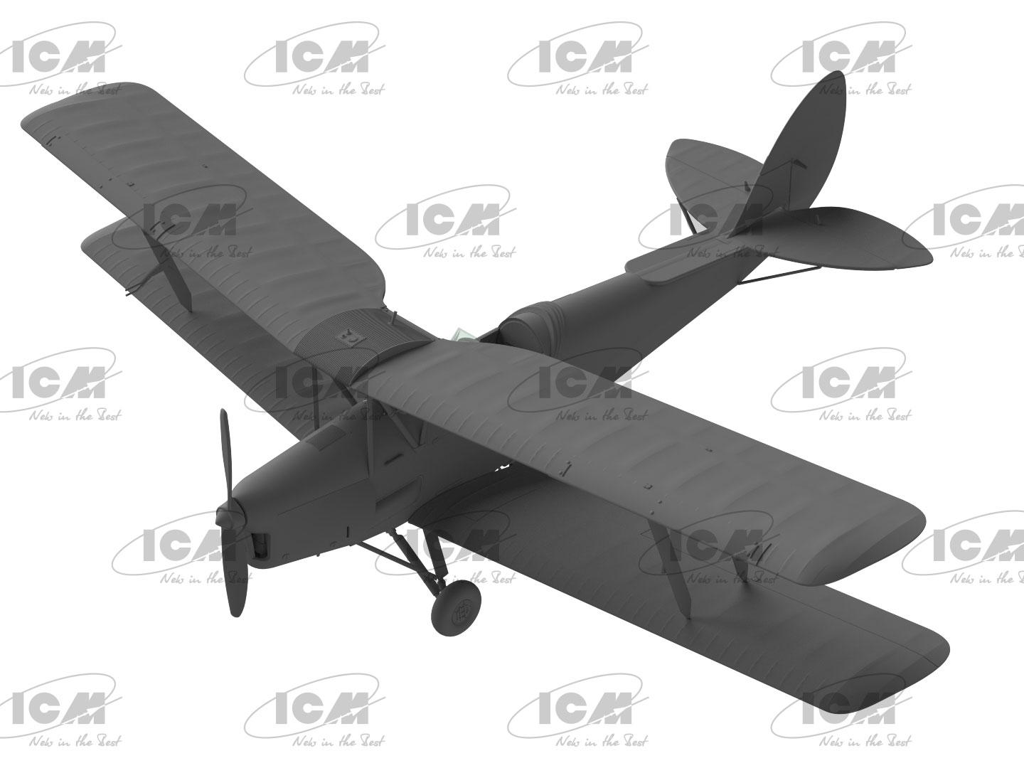 Сборная модель ICM DH. 82A Tiger Moth британский учебный самолет 2 СВ с бомбами (32038) - фото 9