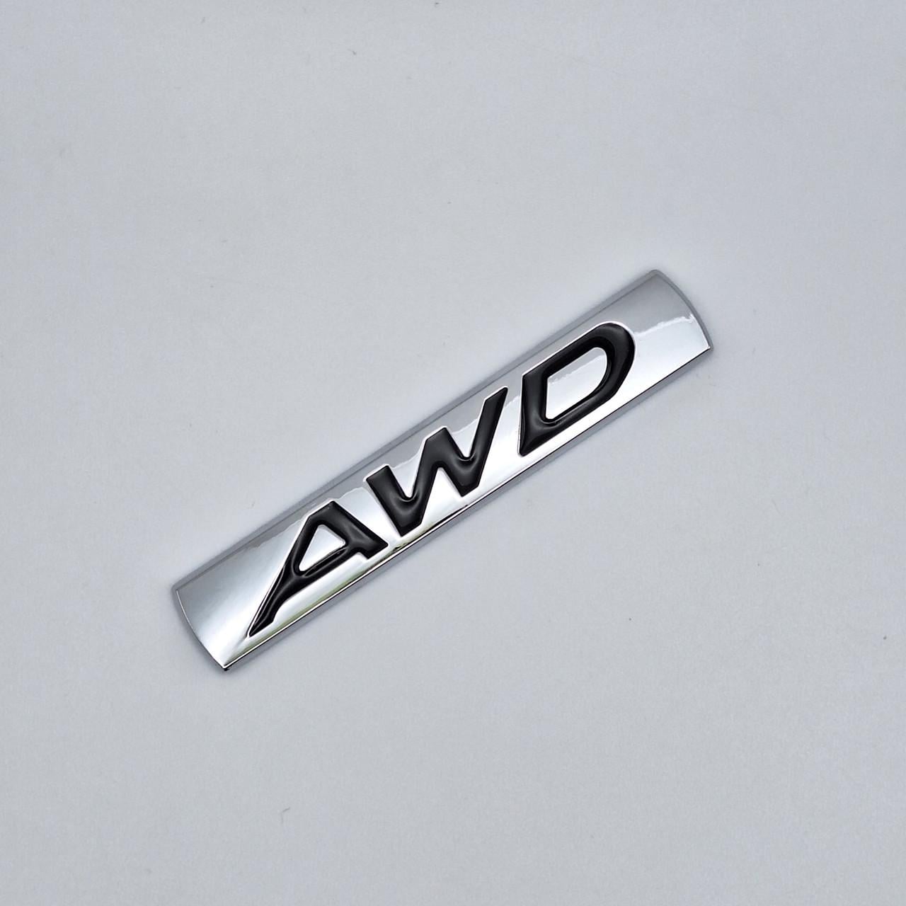 Эмблема плашка AWD Mazda 8х1,5 см Хром глянцевый (1947863138)