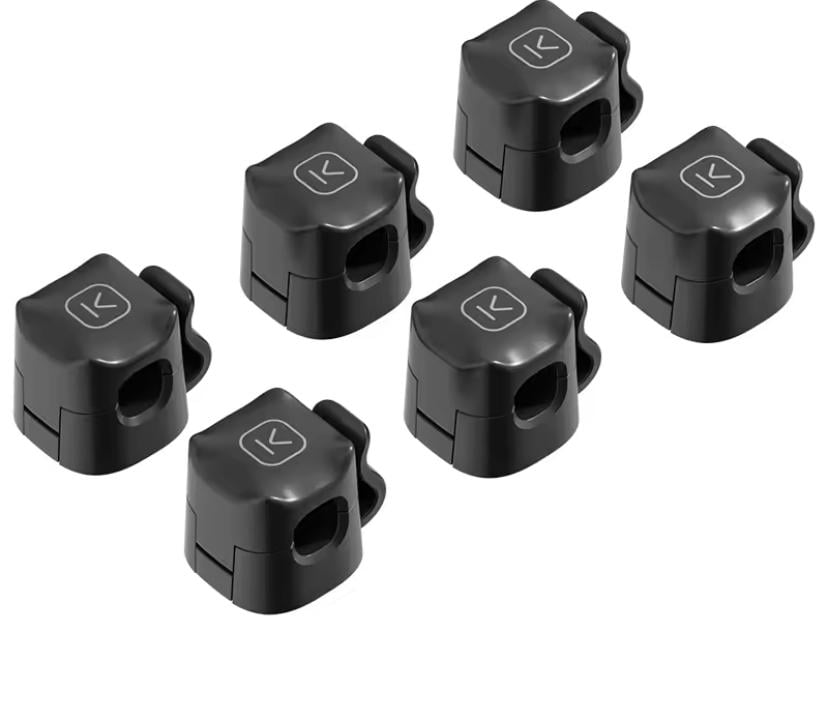 Кліпса-фіксатор для кабелю самоклеючий 6 шт. Чорний (487638704)