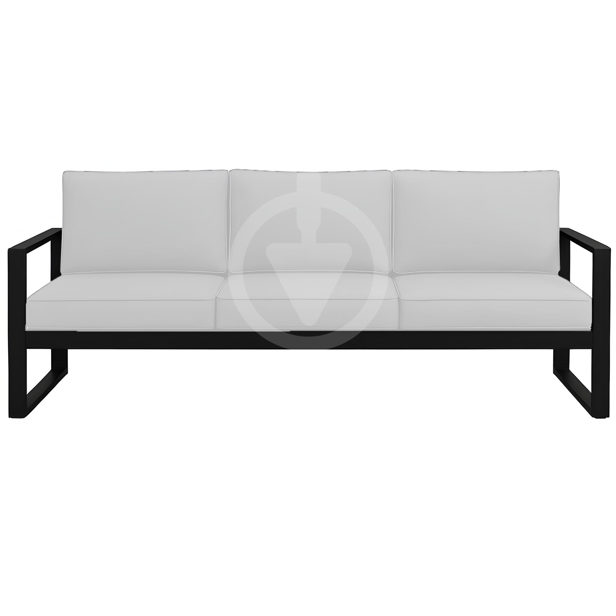 Диван металлический AVVS Бостон лофт с подлокотниками велюр 160 см Белый - фото 2