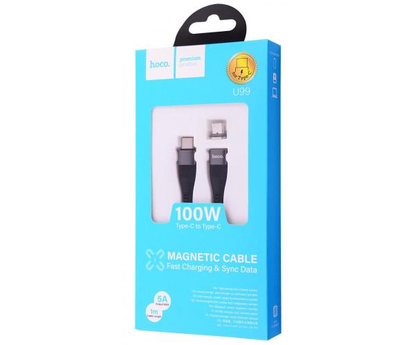 Кабель-Data Hoco U99 Vortex Magnetic Cable Type-C 5A 100 W 2 м Black - фото 2