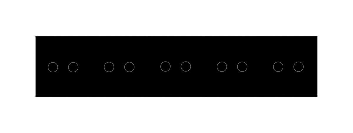 Вимикач сенсорний Livolo 10 каналів 2-2-2-2-2 скляний Чорний (VL-C710-12) - фото 2