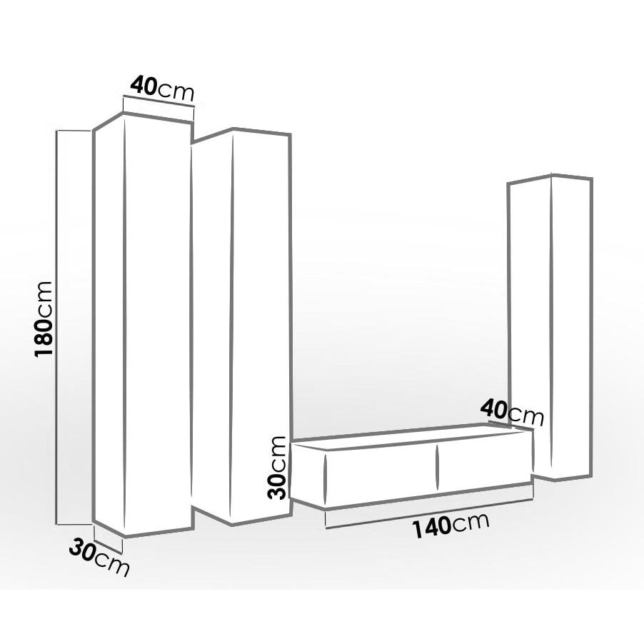 Стенка в гостиную комплект Сama Vigo 14 из ламинированной ДСП Белый матовый/Белый глянец (21590) - фото 2 Стенка в гостиную комплект Сama Vigo 14 из ламинированной ДСП Белый матовый/Белый глянец (21590) - фото 2