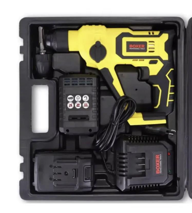 Перфоратор акумуляторний Boxer SDS-Plus 24 В 2 акумулятори 3,0 А/год 2 режими свердління та свердління з ударом
