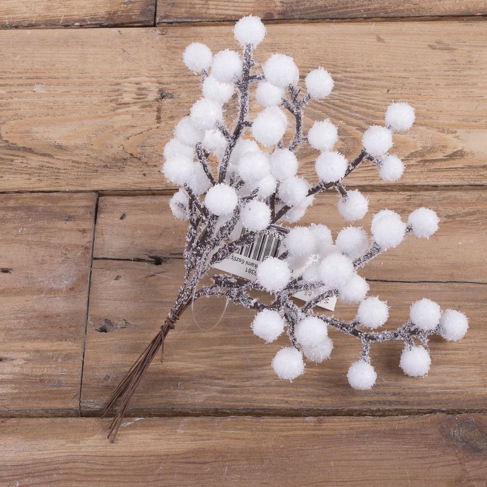 Декоративный пучок ягоды в снегу Белый (5230) Декоративный пучок ягоды в снегу Белый (5230)