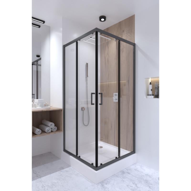 Душевая кабина Q-tap Taurus BLA1099SC6 с черным профилем 90х90x190 см