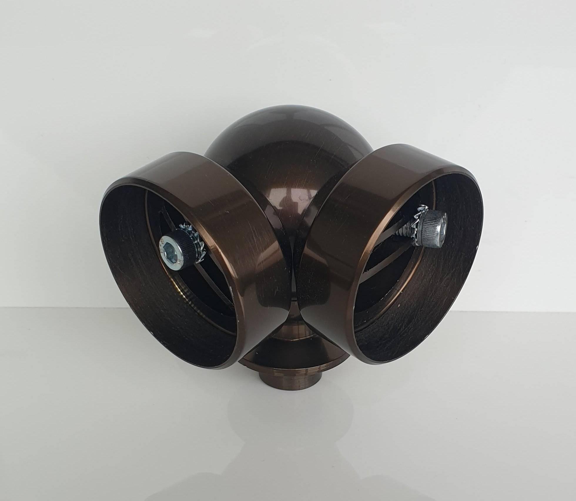 Поворот поручня регульований на стійку система круг для алюмінієвих перил Ø 50 мм Бронзовий