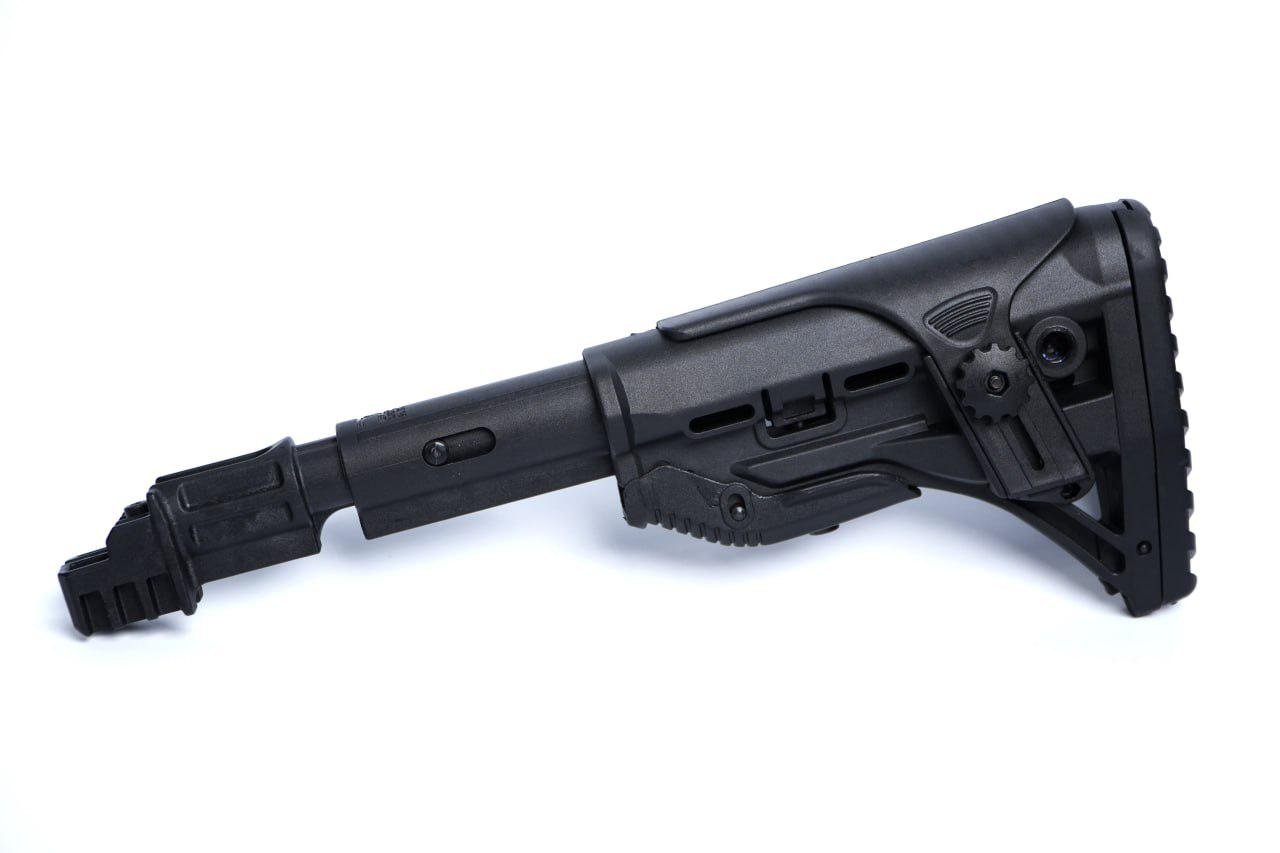 Приклад телескопический с адаптером FAB Defense для АК74/47/АКМ с регулируемой щекой с компенсатором отдачи