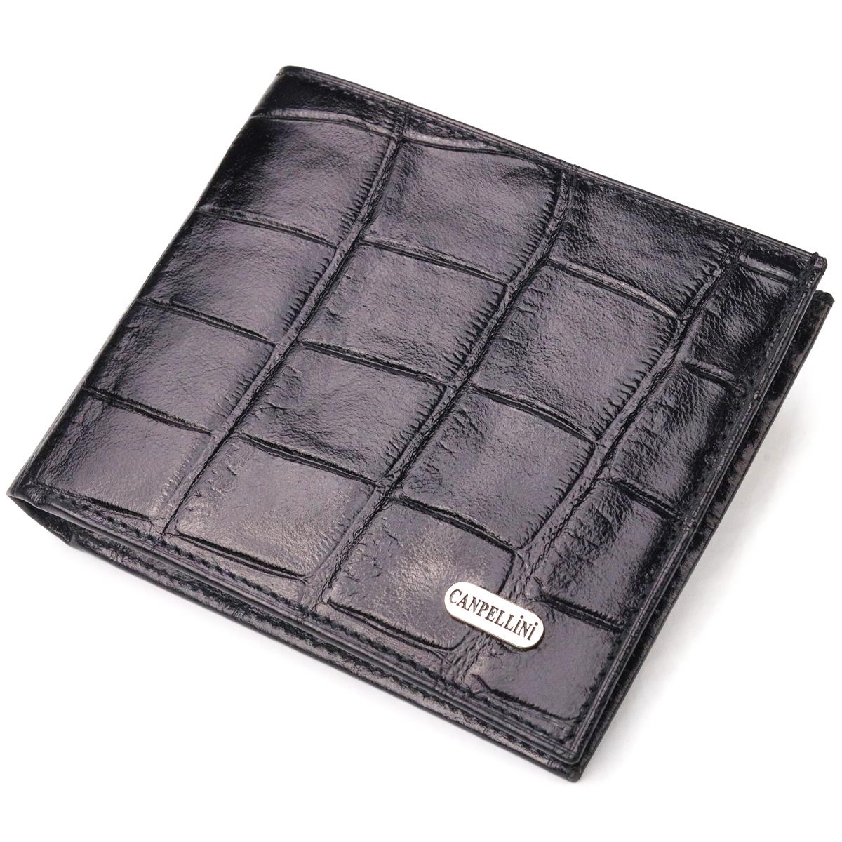 Кошелек CANPELLINI Purse 21584 кожа с тиснением под крокодила Черный